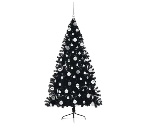 Mākslīgais Led Ziemassvētku Eglīte Su 300 Led Melna 180 Cm Pvc Vidaxl