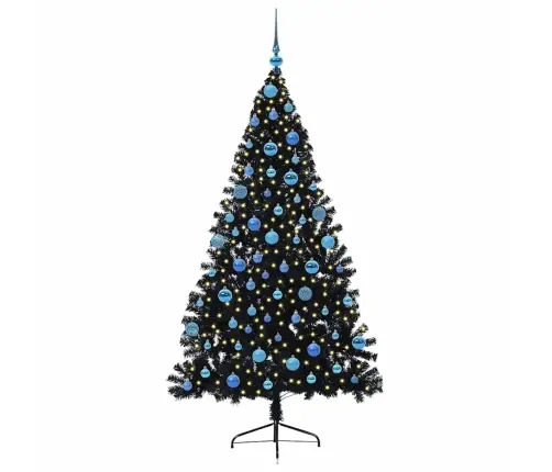 Tehis Pre-Lit Jõulupuu Koos 300 Led-Iga Must 180 Cm Pvc