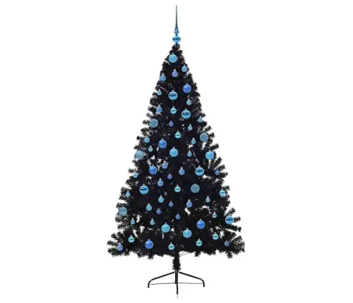 Tehis Pre-Lit Jõulupuu Koos 300 Led-Iga Must 180 Cm Pvc