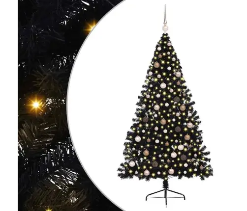 Tehis Pre-Lit Jõulupuu Koos 300 Led-Iga Must 210 Cm Pvc