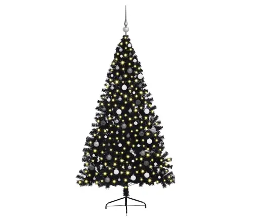 Tehis Pre-Lit Jõulupuu Koos 300 Led-Iga Must 210 Cm Pvc