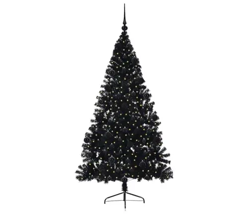 Dirbtinis Prieššventinis Eglutė Su Šviesomis Juoda 210 Cm Pvc