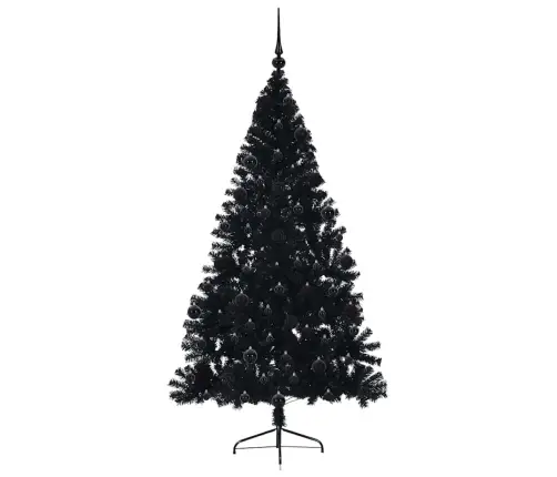 Dirbtinis Prieššventinis Eglutė Su Šviesomis Juoda 210 Cm Pvc