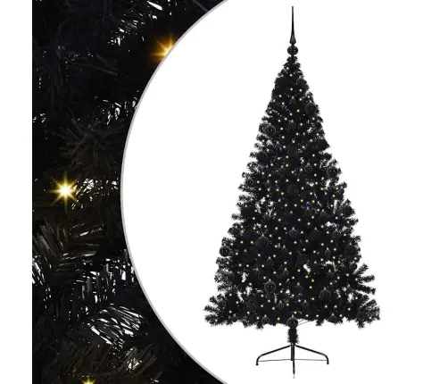 Dirbtinis Prieššventinis Eglutė Su Šviesomis Juoda 210 Cm Pvc