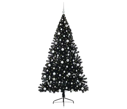 Tehis Pre-Lit Jõulupuu Koos 300 Led-Iga Must 210 Cm Pvc Tehis Pre-Lit Jõulupuu Koos 300 Led-Iga Must 210 Cm Pvc