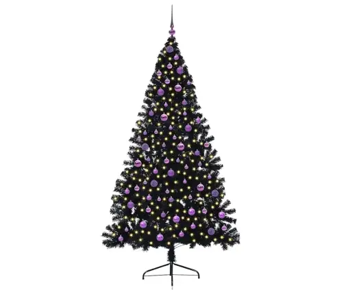 Mākslīgais Led Ziemassvētku Eglīte Su 300 Led Melna 210 Cm Pvc Vidaxl