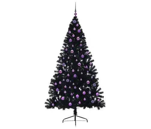 Mākslīgais Led Ziemassvētku Eglīte Su 300 Led Melna 210 Cm Pvc Vidaxl