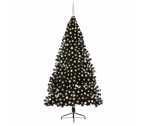 Tehis Pre-Lit Jõulupuu Koos 300 Led-Iga Must 240 Cm Pvc