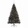 Tehis Pre-Lit Jõulupuu Koos 300 Led-Iga Must 240 Cm Pvc