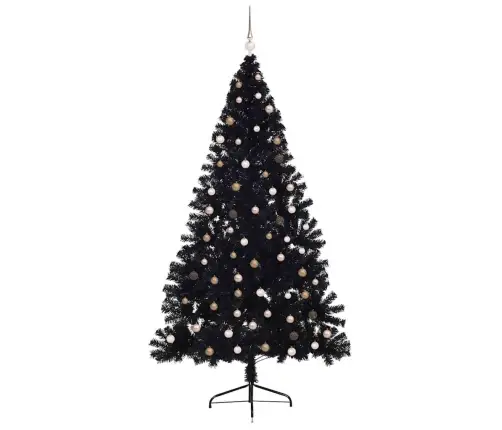 Tehis Pre-Lit Jõulupuu Koos 300 Led-Iga Must 240 Cm Pvc