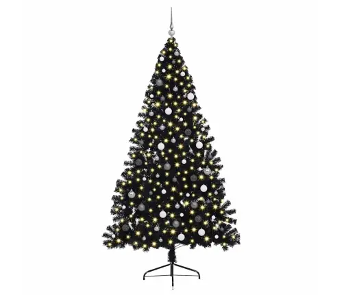 Tehis Pre-Lit Jõulupuu Koos 300 Led-Iga Must 240 Cm Pvc