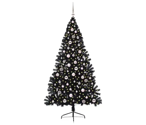 Tehis Pre-Lit Jõulupuu Koos 300 Led-Iga Must 240 Cm Pvc
