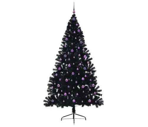 Mākslīgais Led Ziemassvētku Eglīte Su 300 Led Melna 240 Cm Pvc Vidaxl