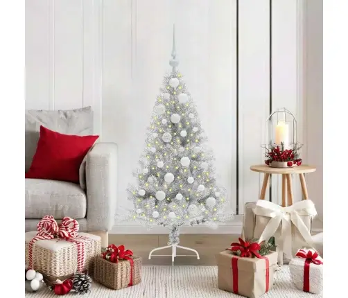 Mākslīgais Led Ziemassvētku Eglīte Sudraba 120 Cm Pet Vidaxl
