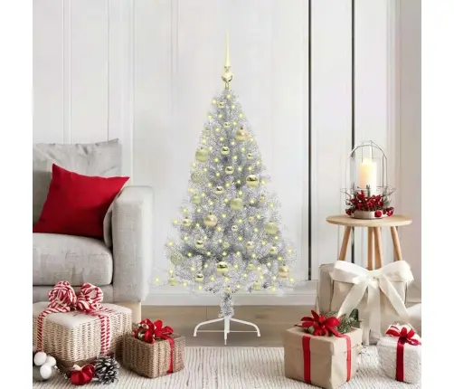 Mākslīgais Led Ziemassvētku Eglīte Sudraba 120 Cm Pet Vidaxl