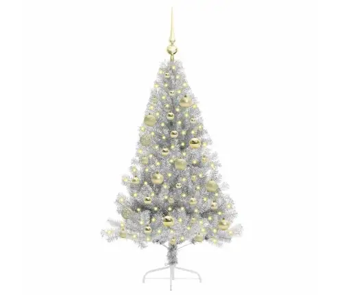 Mākslīgais Led Ziemassvētku Eglīte Sudraba 120 Cm Pet Vidaxl