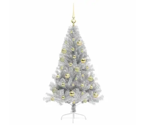 Mākslīgais Led Ziemassvētku Eglīte Sudraba 120 Cm Pet Vidaxl