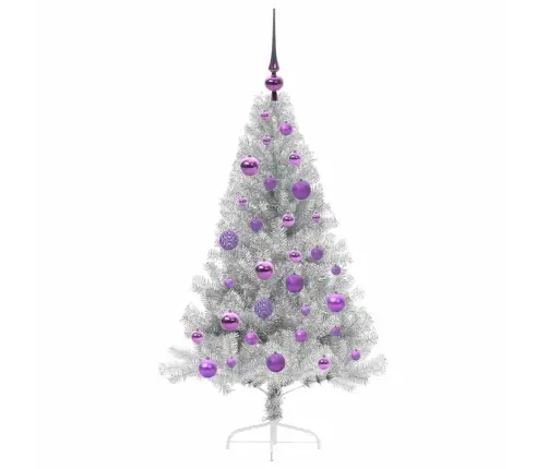 Mākslīgais Led Ziemassvētku Eglīte Sudraba 120 Cm Pet Vidaxl