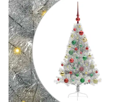 Mākslīgais Led Ziemassvētku Eglīte Sudraba 120 Cm Pet Vidaxl Mākslīgais Led Ziemassvētku Eglīte Sudraba 120 Cm Pet Vidaxl