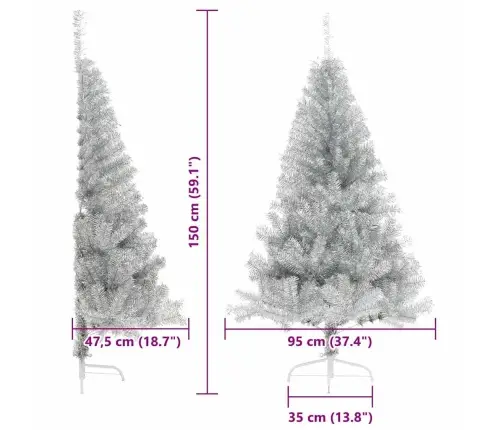 Mākslīgais Led Ziemassvētku Eglīte Sudraba 150 Cm Pet Vidaxl
