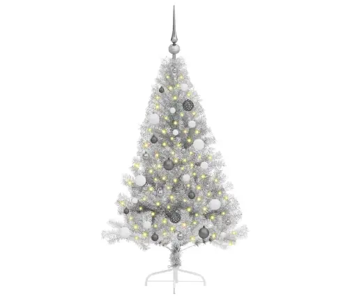 Mākslīgais Led Ziemassvētku Eglīte Sudraba 150 Cm Pet Vidaxl