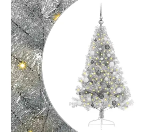 Mākslīgais Led Ziemassvētku Eglīte Sudraba 150 Cm Pet Vidaxl