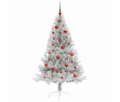 Mākslīgais Led Ziemassvētku Eglīte Sudraba 150 Cm Pet Vidaxl Mākslīgais Led Ziemassvētku Eglīte Sudraba 150 Cm Pet Vidaxl