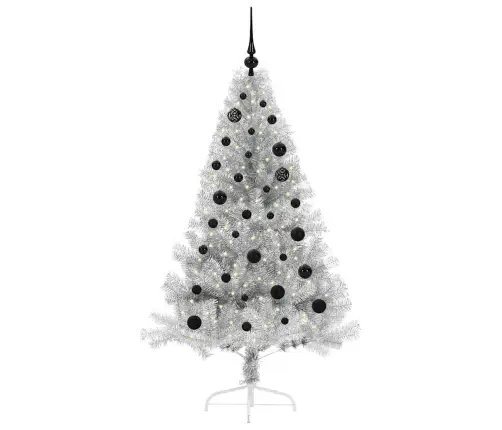 Dirbtinis Prieššventinis Eglutė Su Šviesomis Sidabro 150 Cm Pet