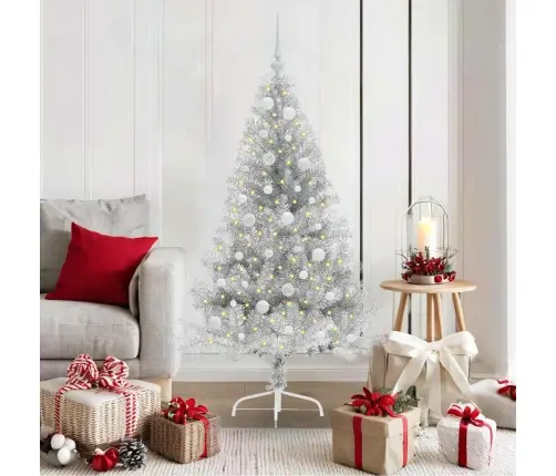 Tehis Pre-Lit Jõulupuu Koos 150 Led-Iga Hõbedane 150 Cm Pet