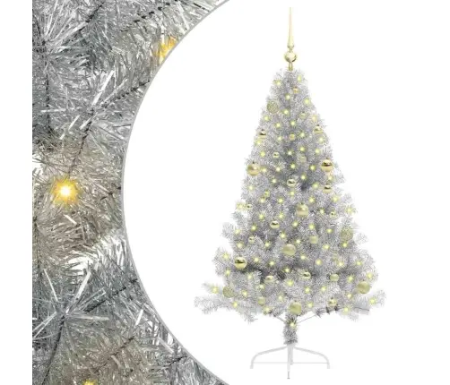 Mākslīgais Led Ziemassvētku Eglīte Sudraba 150 Cm Pet Vidaxl
