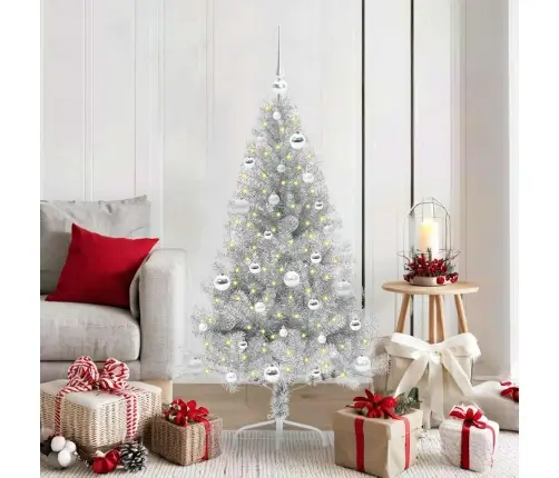 Tehis Pre-Lit Jõulupuu Koos 150 Led-Iga Hõbedane 150 Cm Pet