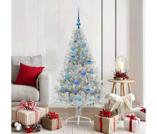 Tehis Pre-Lit Jõulupuu Koos 150 Led-Iga Hõbedane 150 Cm Pet