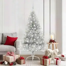 Mākslīgais Led Ziemassvētku Eglīte Sudraba 180 Cm Pet Vidaxl Mākslīgais Led Ziemassvētku Eglīte Sudraba 180 Cm Pet Vidaxl
