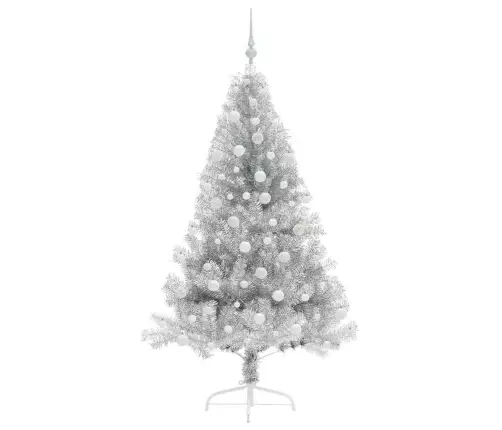 Mākslīgais Led Ziemassvētku Eglīte Sudraba 180 Cm Pet Vidaxl Mākslīgais Led Ziemassvētku Eglīte Sudraba 180 Cm Pet Vidaxl