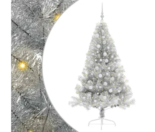 Mākslīgais Led Ziemassvētku Eglīte Sudraba 180 Cm Pet Vidaxl Mākslīgais Led Ziemassvētku Eglīte Sudraba 180 Cm Pet Vidaxl