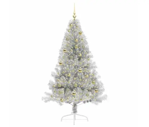 Tehis Pre-Lit Jõulupuu Koos 300 Led-Iga Hõbedane 180 Cm Pet