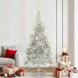 Mākslīgais Led Ziemassvētku Eglīte Sudraba 210 Cm Pet Vidaxl