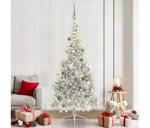 Mākslīgais Led Ziemassvētku Eglīte Sudraba 210 Cm Pet Vidaxl