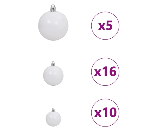 Mākslīgais Led Ziemassvētku Eglīte Sudraba 210 Cm Pet Vidaxl