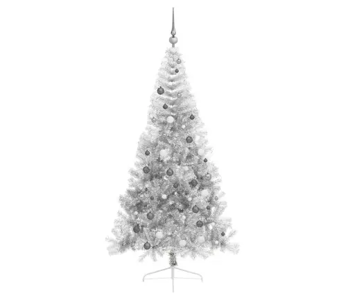Mākslīgais Led Ziemassvētku Eglīte Sudraba 210 Cm Pet Vidaxl