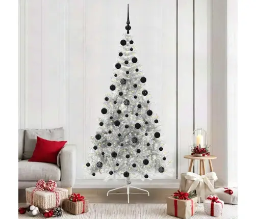Mākslīgais Led Ziemassvētku Eglīte Sudraba 210 Cm Pet Vidaxl