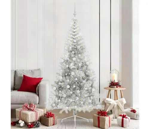 Mākslīgais Led Ziemassvētku Eglīte Sudraba 210 Cm Pet Vidaxl