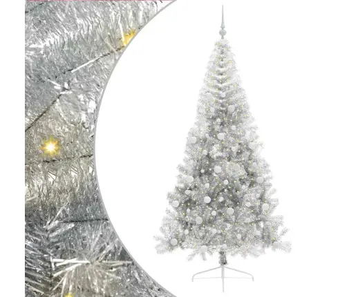 Mākslīgais Led Ziemassvētku Eglīte Sudraba 210 Cm Pet Vidaxl