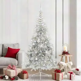 Mākslīgais Led Ziemassvētku Eglīte Sudraba 210 Cm Pet Vidaxl