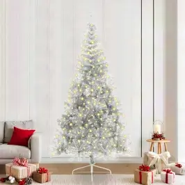 Tehis Pre-Lit Jõulupuu Koos 300 Led-Iga Hõbedane 240 Cm Pet