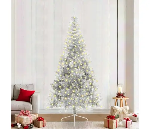 Tehis Pre-Lit Jõulupuu Koos 300 Led-Iga Hõbedane 240 Cm Pet Tehis Pre-Lit Jõulupuu Koos 300 Led-Iga Hõbedane 240 Cm Pet