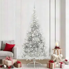Tehis Pre-Lit Jõulupuu Koos 300 Led-Iga Hõbedane 240 Cm Pet