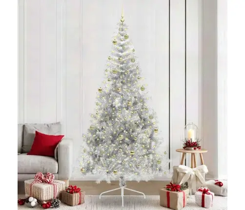 Mākslīgais Led Ziemassvētku Eglīte Sudraba 240 Cm Pet Vidaxl