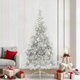 Tehis Pre-Lit Jõulupuu Koos 300 Led-Iga Hõbedane 240 Cm Pet