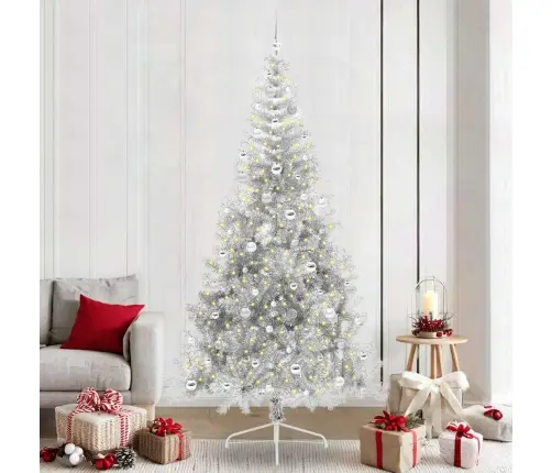 Mākslīgais Led Ziemassvētku Eglīte Sudraba 240 Cm Pet Vidaxl